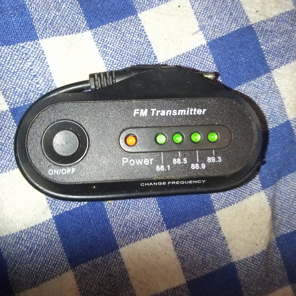 Black FM Transmitter with LED Lights